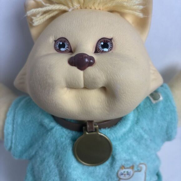Cabbage Patch Kids Doll Frisky Cat Koosas 1983 Coleco Brown Eyes With Collar - Picture 2 of 9